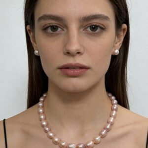 Natural Golden freshwater pearl set (925 silver)