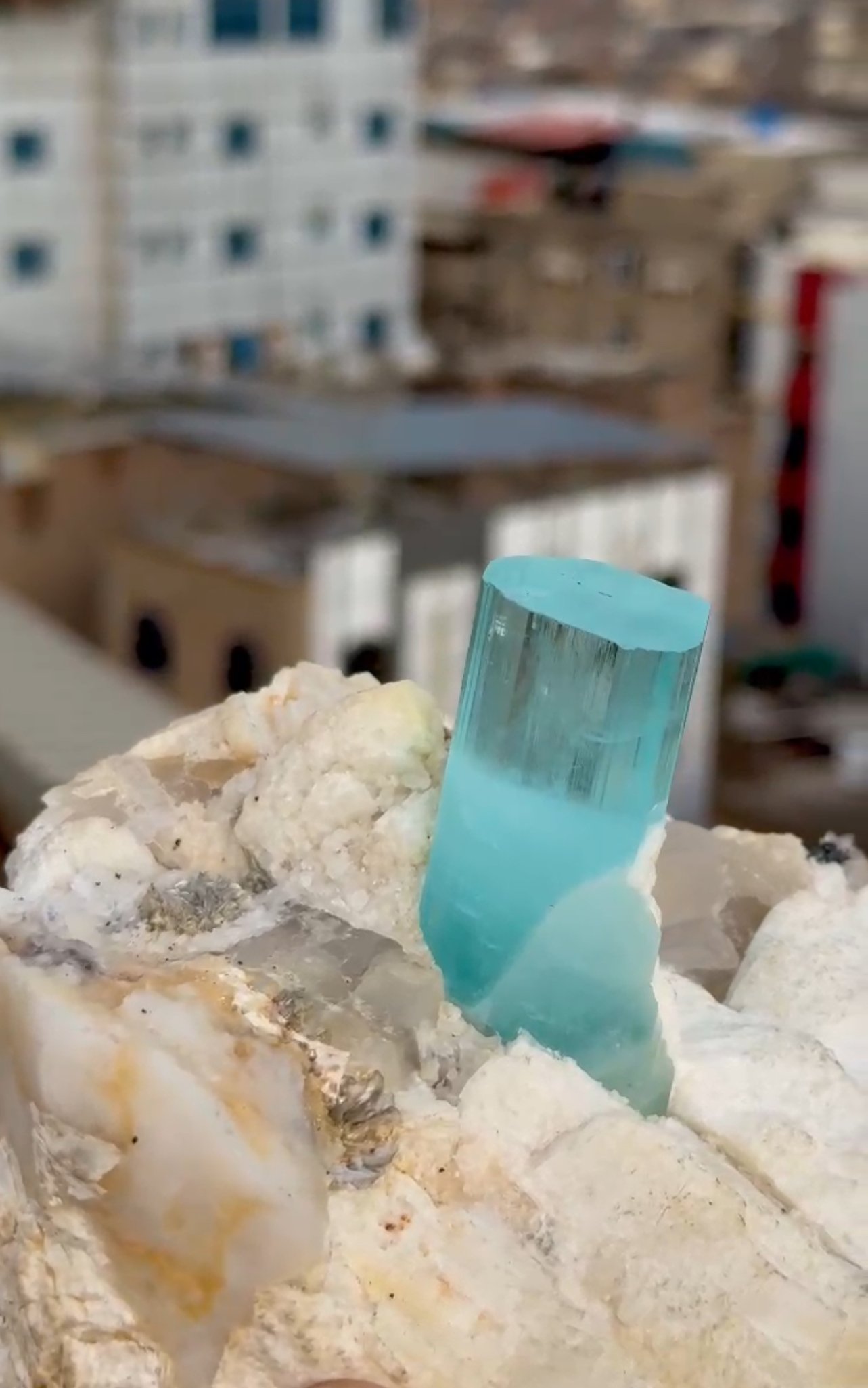 Museum-quality natural aquamarine crystal specimen from the world-famous Haramosh Mine - 图片 5