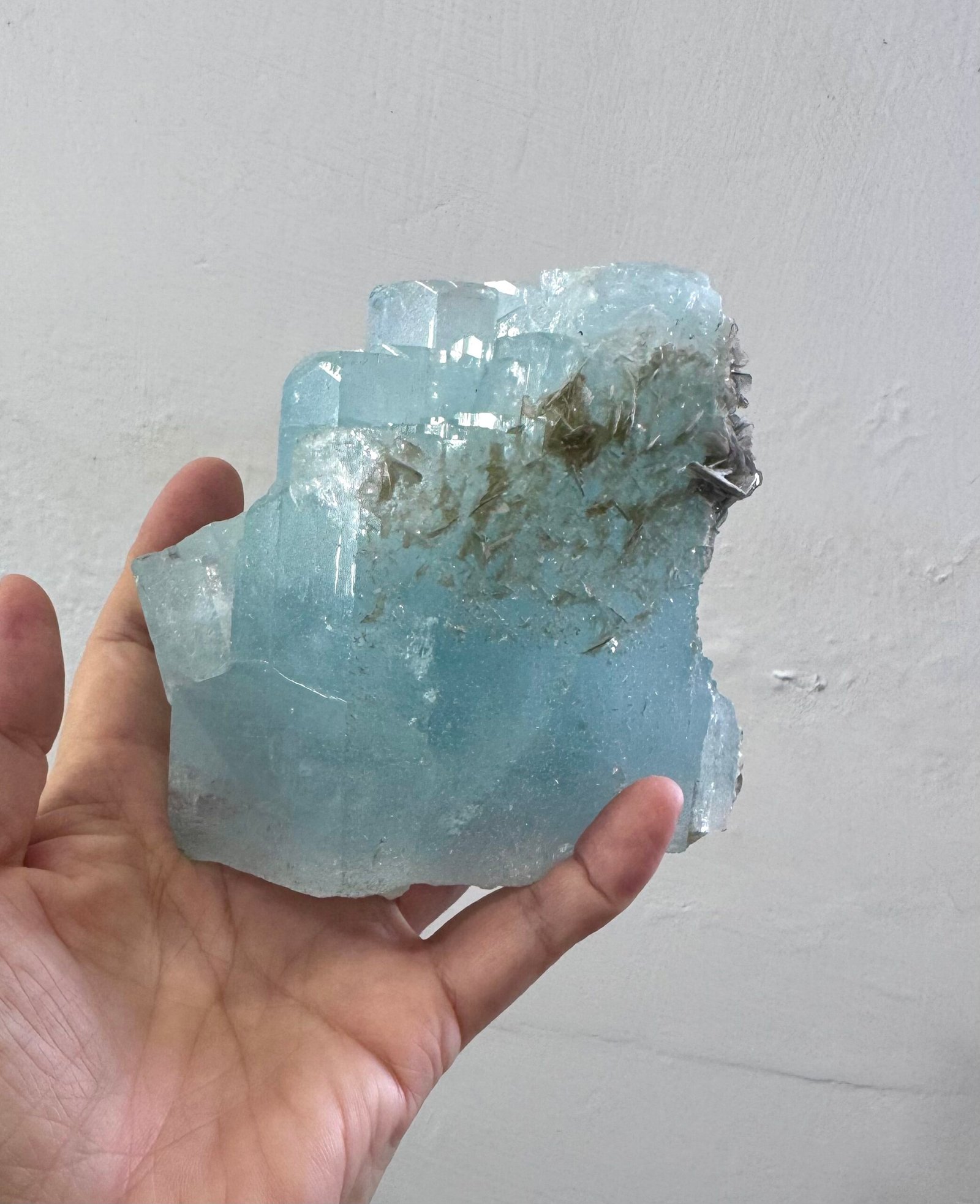 Pakistan Narga Mine Aquamarine with Muscovite | 1005.8g Collector-Grade Natural Sky Blue Crystal Specimen - 图片 2