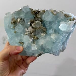 Pakistan Natural Aquamarine Cluster with Muscovite | 1941g Collector-Grade Sky Blue Crystal Specimen