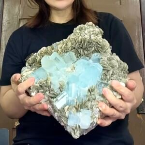 A stunning museum-size Aquamarine and Muscovite specimen（10KG)