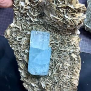 5.6KG GIANT Aquamarine on Golden Mica Matrix Museum-grade masterpiece